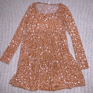 Orange and White Flower Dress